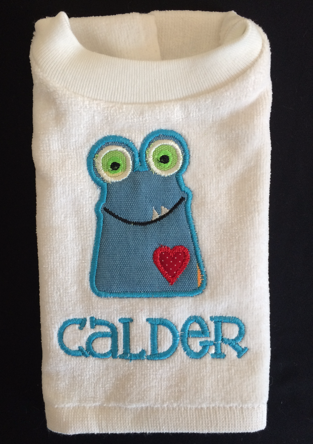 personalized applique bib