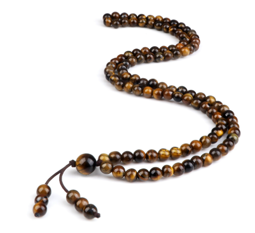 Thumbnail: Men's Natural Stone Malachite 108 Beaded Necklace