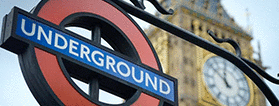 London undeground with Big Ben - cropped