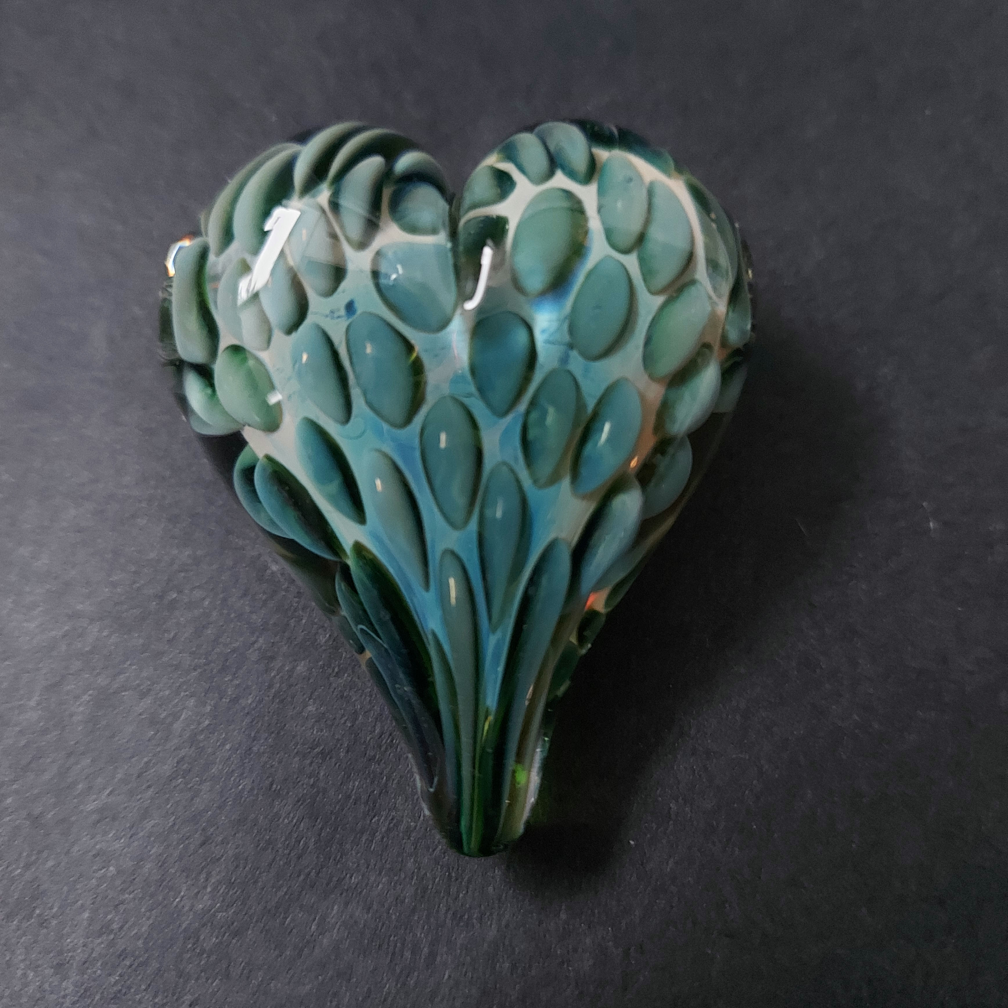 Silver and Blue Blown Heart