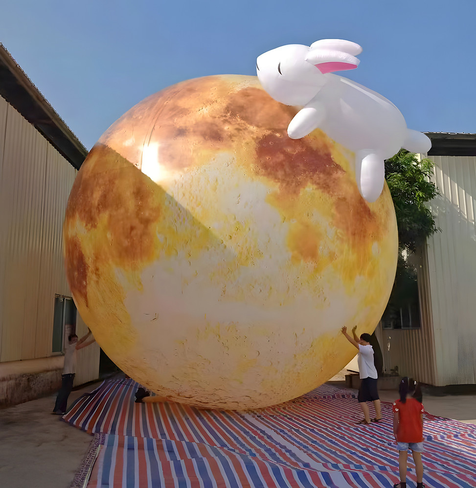 Large custom inflatable globe installation by TSAI