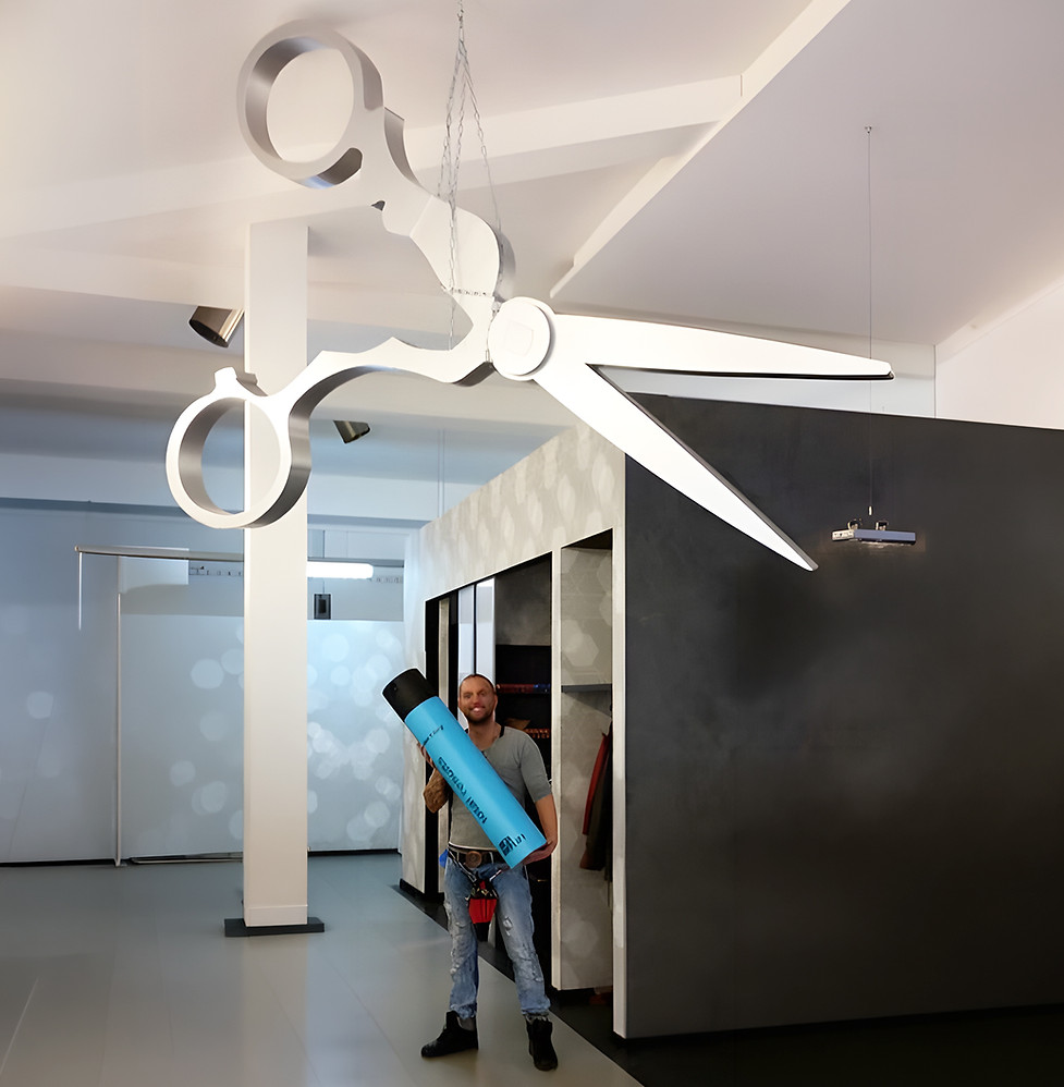 Custom metal sculpture installation by TSAI