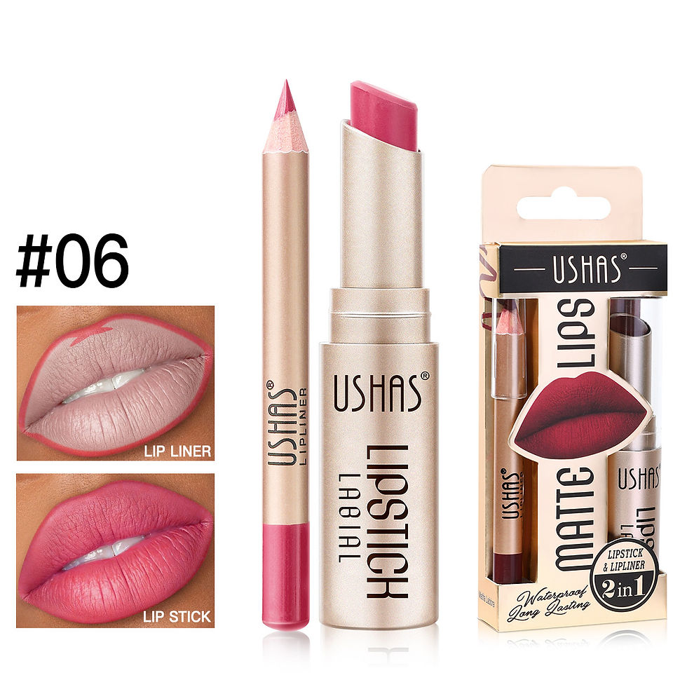 Thumbnail: USHAS 12 Color Lip Liner Plus Lipstick Set Easy Coloring Matte Lip stick Not Dry