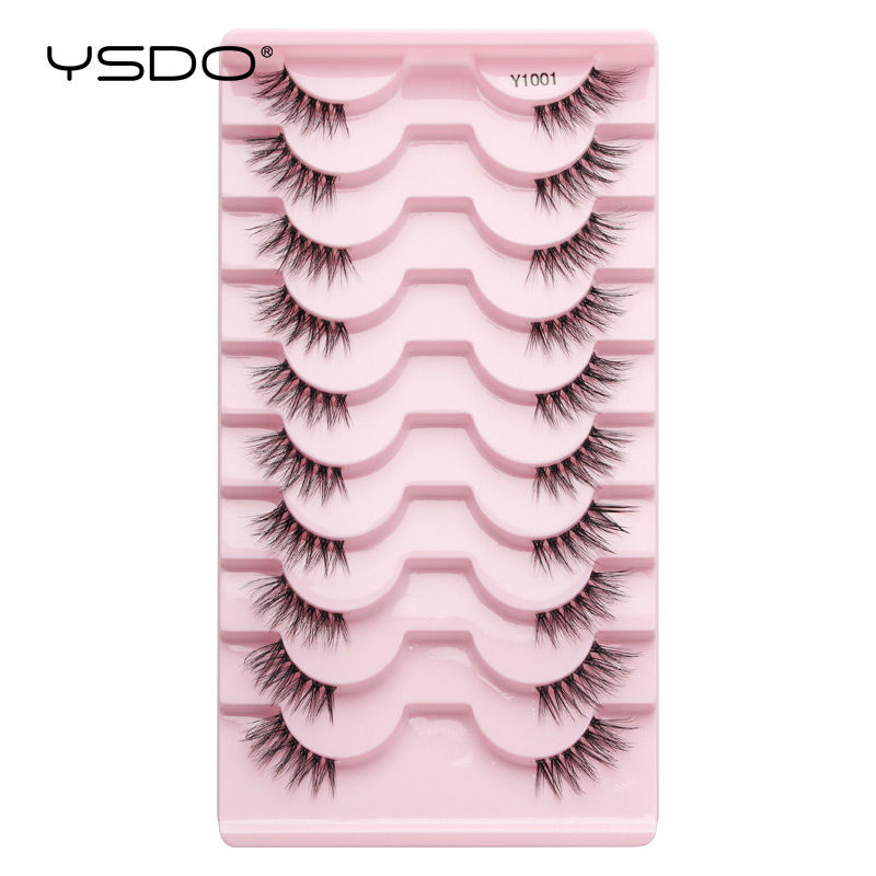 Thumbnail: Lashes 3/10 Pairs Half Lashes Cat Eye Natural Long Lashes 3D Mink Eyelashes Full
