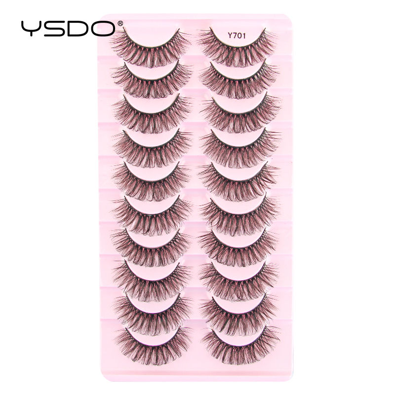Thumbnail: Lashes 3/10 Pairs Half Lashes Cat Eye Natural Long Lashes 3D Mink Eyelashes Full