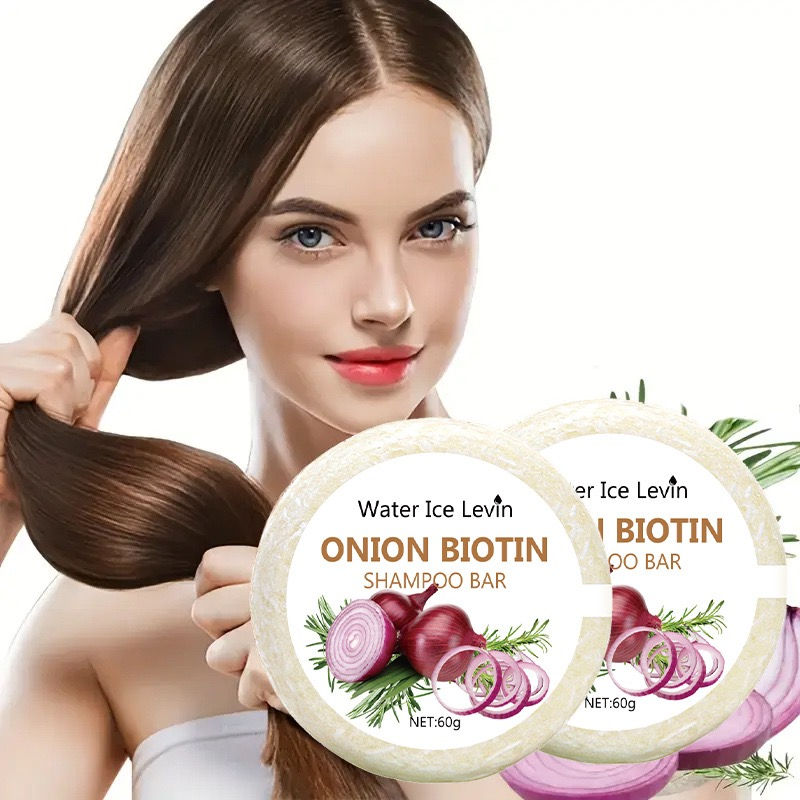 Thumbnail: Onion and Biotin Shampoo Soap - 60g, Suitable for All Hair Types, Moisturizing a