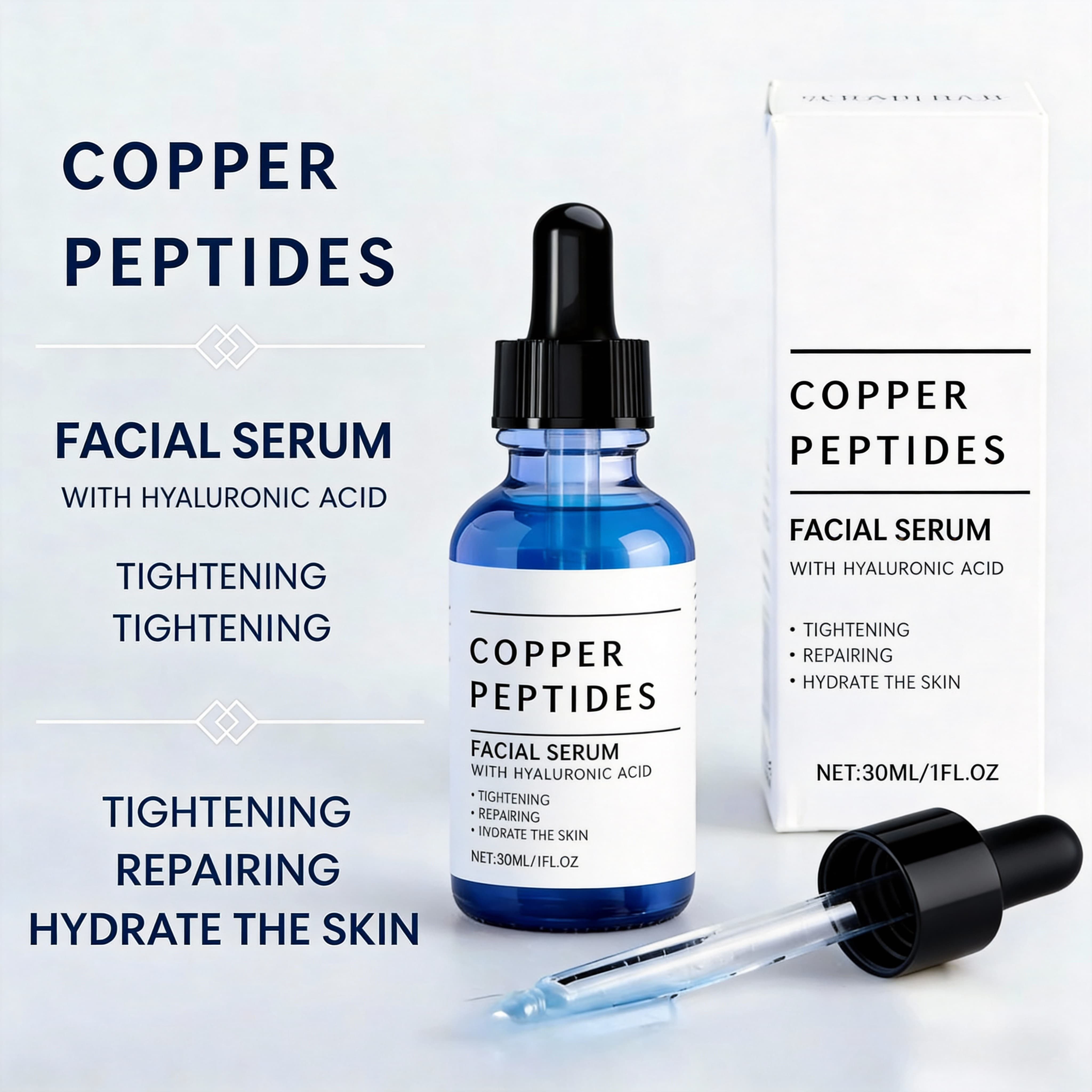 Copper Titanium Essence Hyaluronic Acid Serum For Sensitive Dry Moisturizing Bri