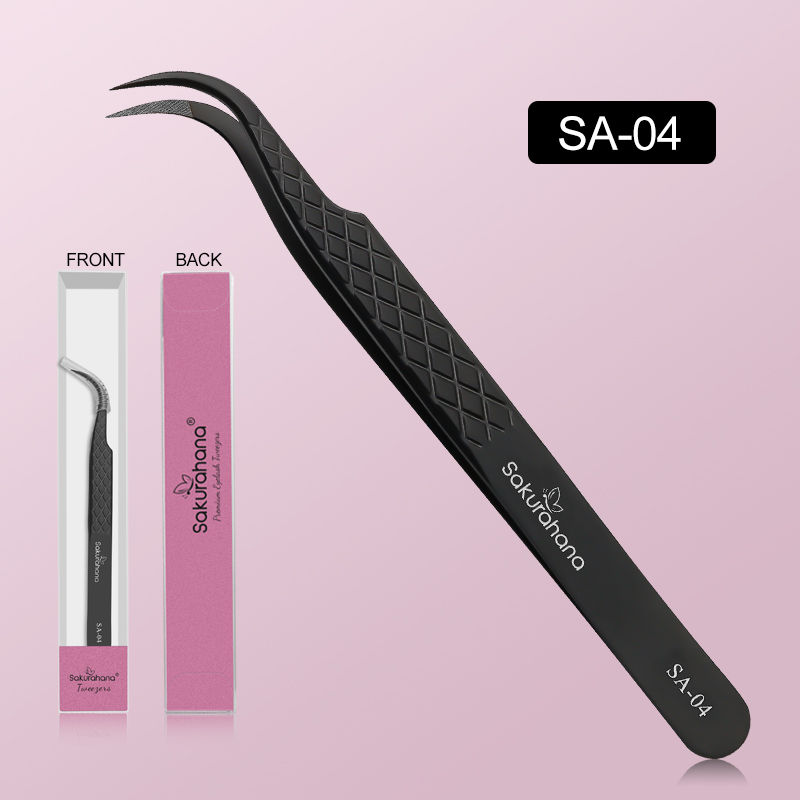 Thumbnail: SAKURAHANA Professional Eyelash Tweezers Black Fiber Tip For Lash Extensions Meg