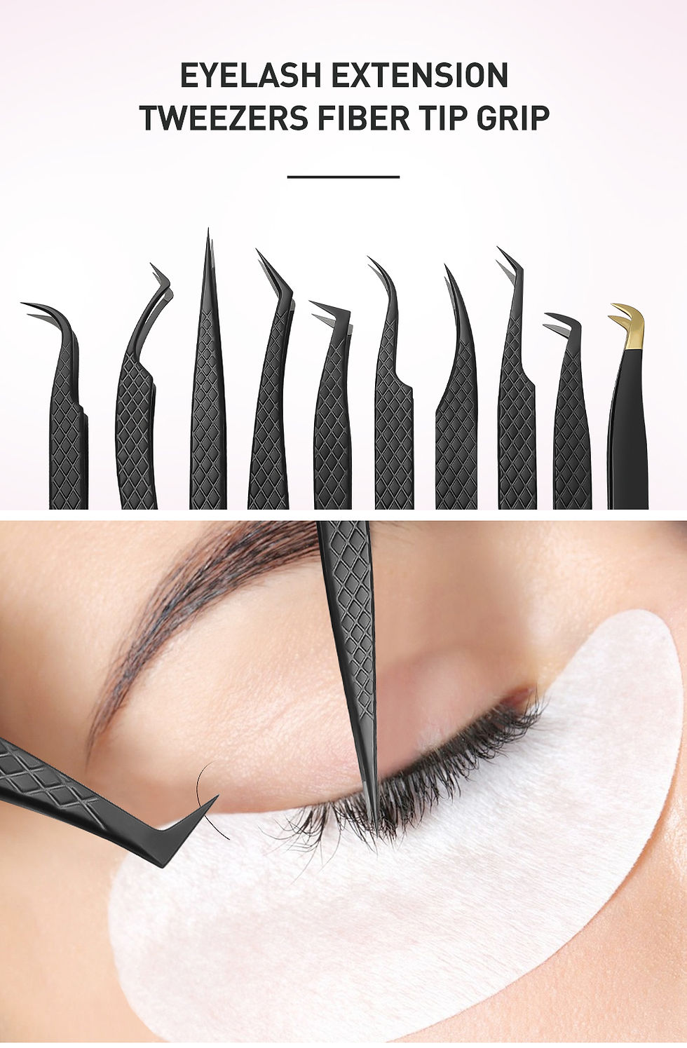 Thumbnail: SAKURAHANA Professional Eyelash Tweezers Black Fiber Tip For Lash Extensions Meg