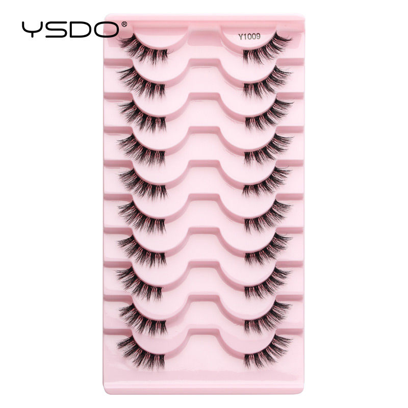 Thumbnail: Lashes 3/10 Pairs Half Lashes Cat Eye Natural Long Lashes 3D Mink Eyelashes Full