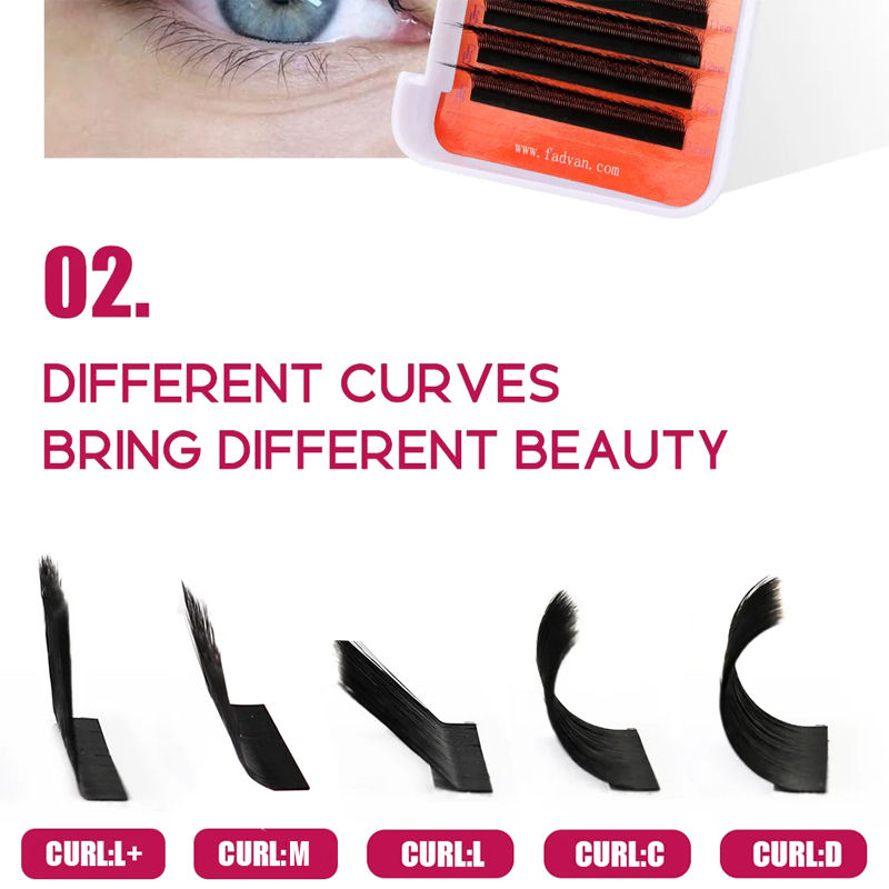 Thumbnail: FADVAN M/L/L+/C/D Curl 3D/4D/5D W Shape Eyelash Extensions Waterproof Curling Na