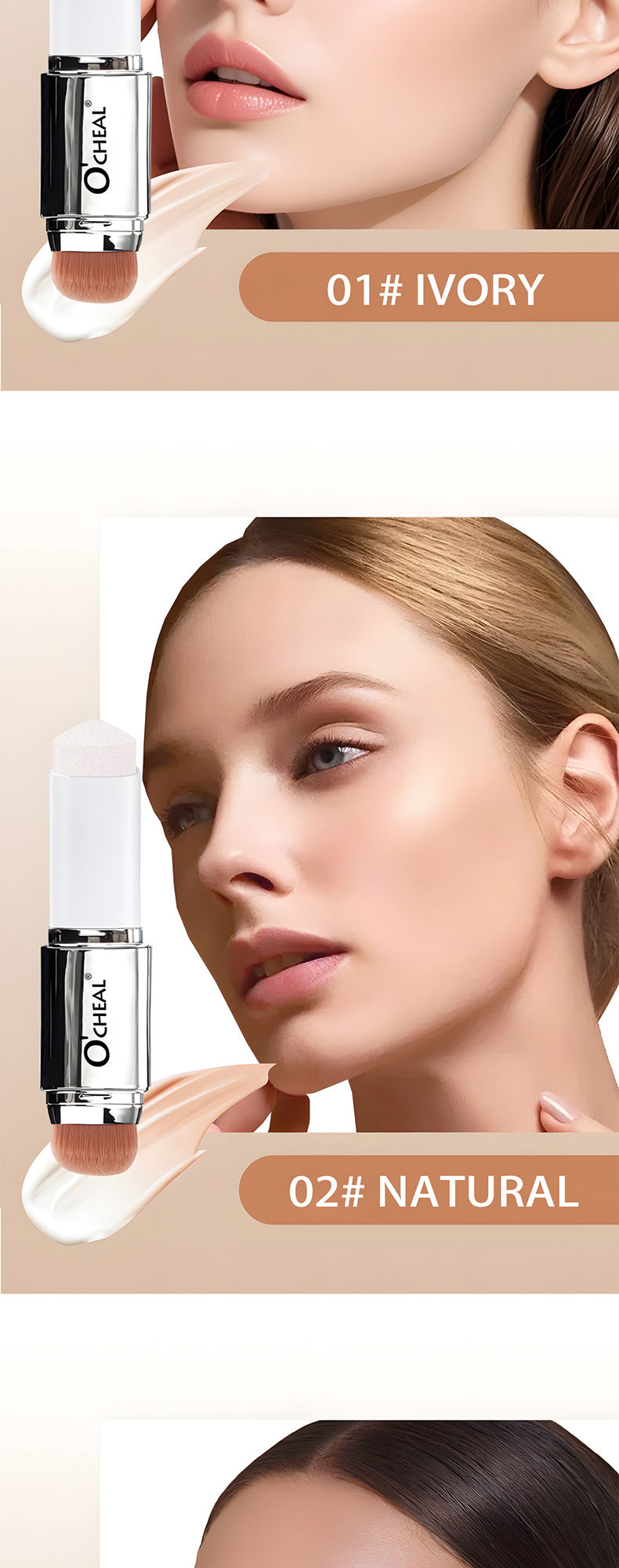 Thumbnail: O'CHEAL Temperature Changing Foundation Stick Facial Coverage Blemishes Pores Do