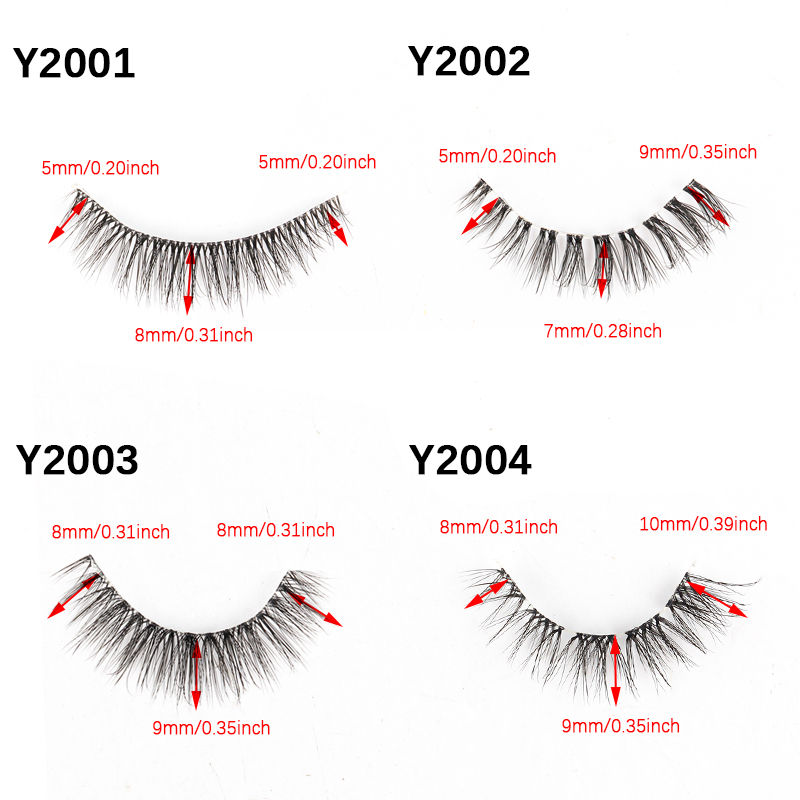Thumbnail: YSDO Natural Mink Eyelashes 3/6/10 Pairs Wispy Faux 3D Mink Lashes Short Fluffy 