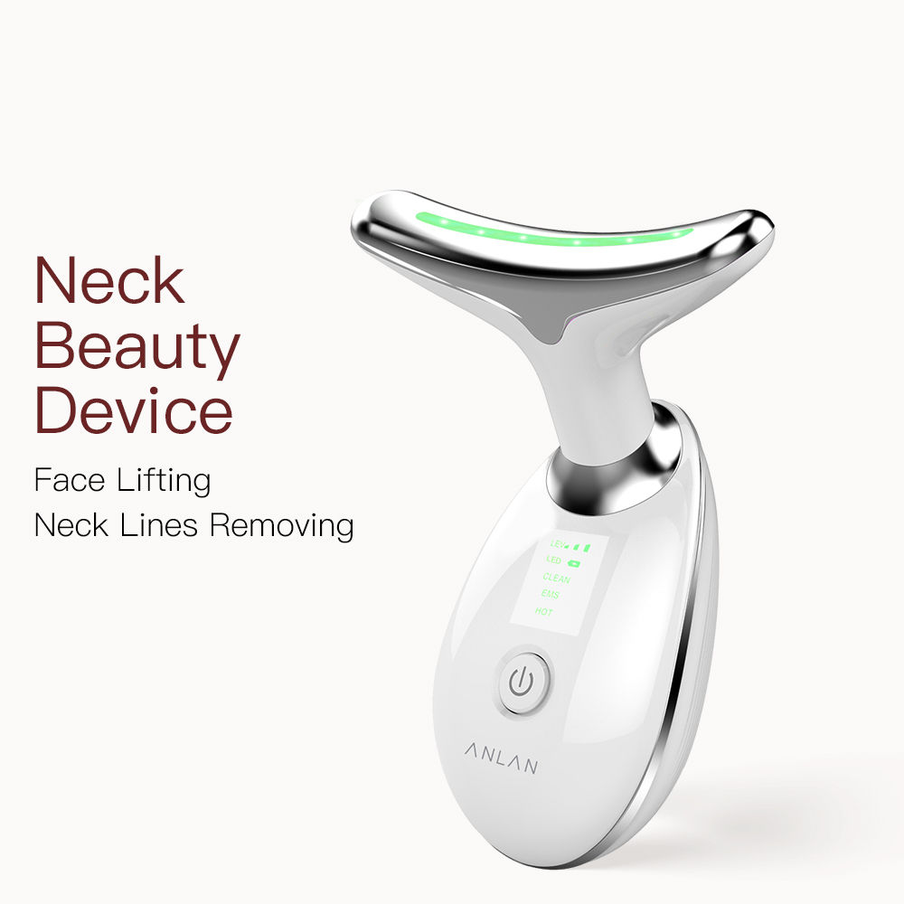 ANLAN Neck Face Beauty Device EMS Facial Neck Lifting 3 Colors Light Skincare Sk