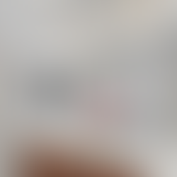 Painted bathroom with double sinks, wooden cabinets, orchid plant, and large mirror. Bright lighting, towels on rack, and closed door visible.