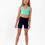 Thumbnail: Tween Girl wearing Navy Coloured Bike Shorts and Mint Coloured V-neck Bralette