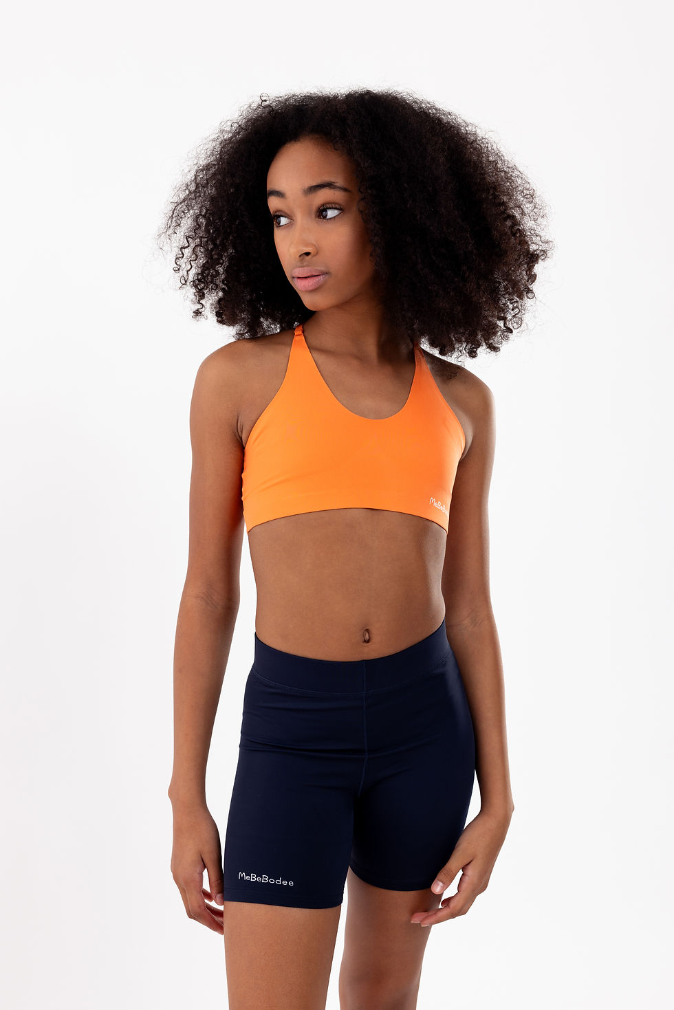 Thumbnail: Teen Girl wearing up Orange Seamless V-neck Bralette