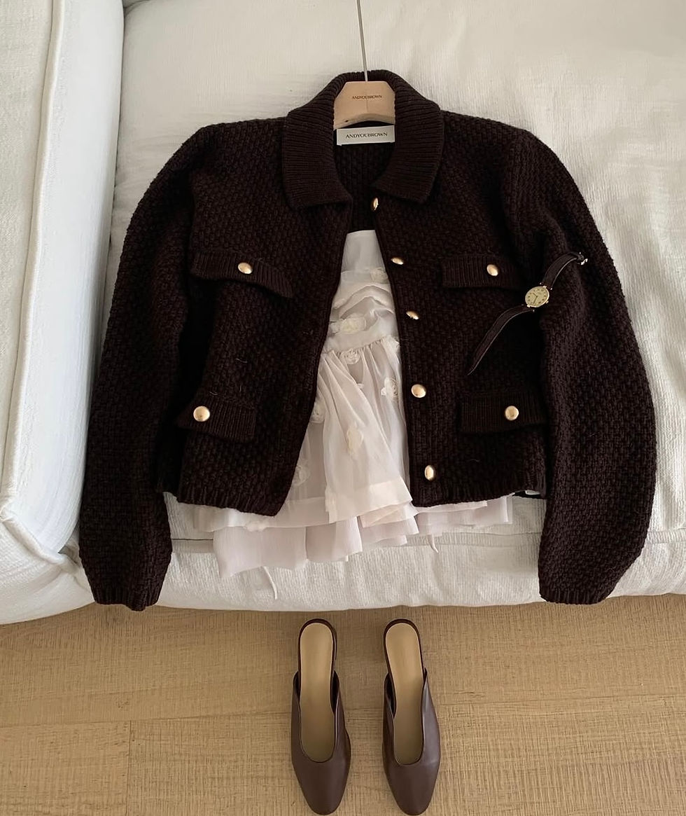 縮圖：Gentle style gold-buttoned suit jacket