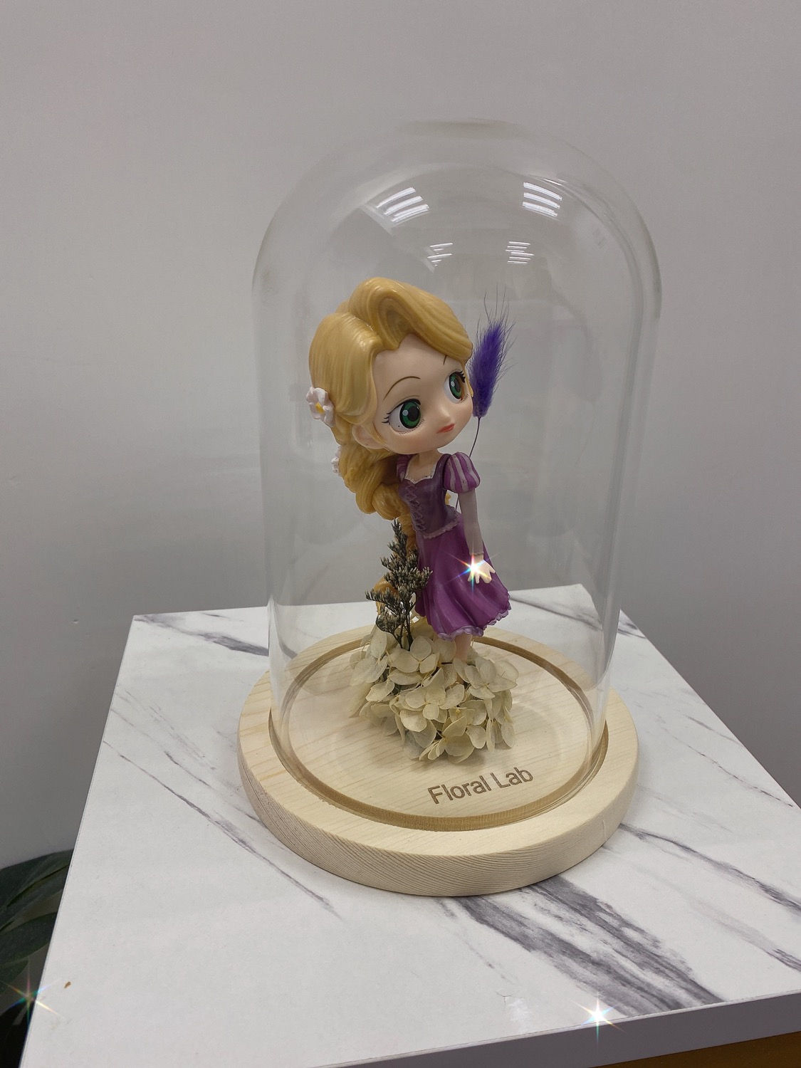 日本保鮮花長髮公主玻璃盒