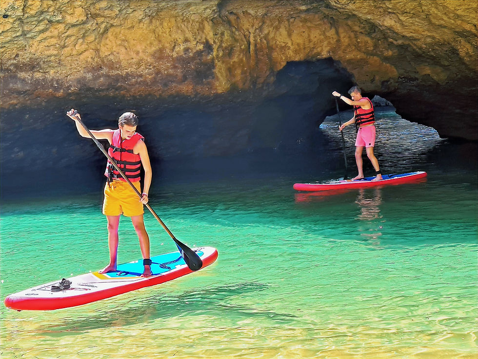 Stand up padlle Albufeira caves with surf4fun