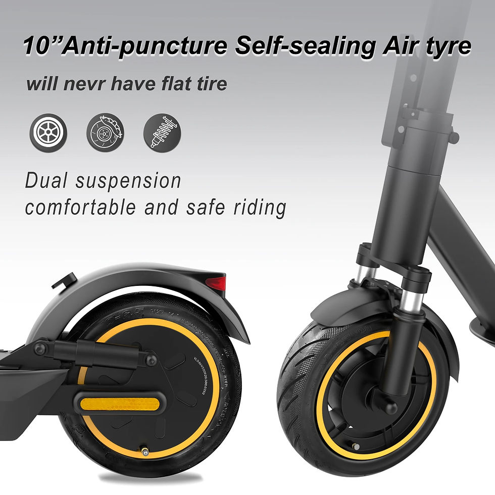 Miniaturebillede: 20-30-40 km/t cruise, foldbar 500W el-løbehjul for+bagaffjedring, 50-60 km