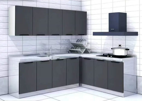 Kitchen sink & stove, grey