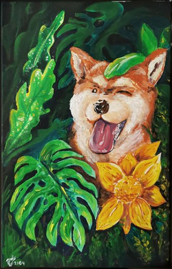 Doggy among Greens