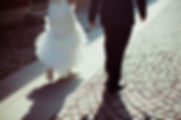 Bride and Groom Walking Away