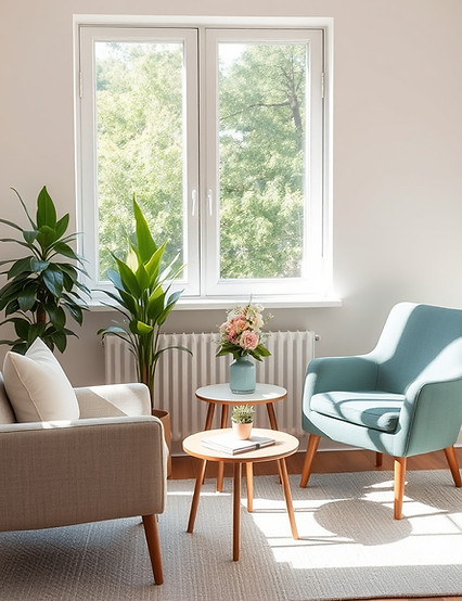 talking therapy room with 2 comfortable