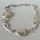Thumbnail: Organic shaped beads and freshwater button pearl bracelet 8"