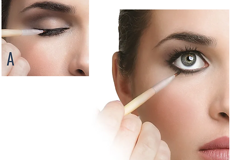 Two Images Showcasing How To Apply Gel Eyeliner On Your Upper and Lower Lash Line