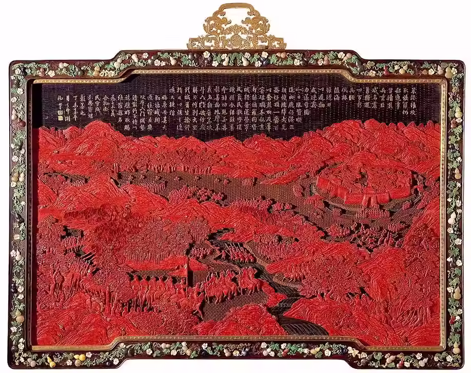 Qianlong Emperor's Carved Lacquer War Panels from 18th-Century China