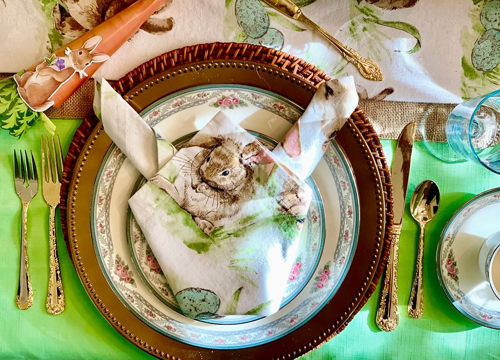 napkin shaped like a bunny ear