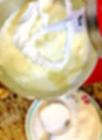 frosting that was whipped in a bowl