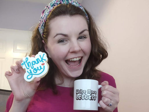 Thank you cookie and smiling woman