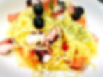 真蛸とブラックオリーブのペペロンチーノ/Spaghetti aglio e olio with octopus and black olives