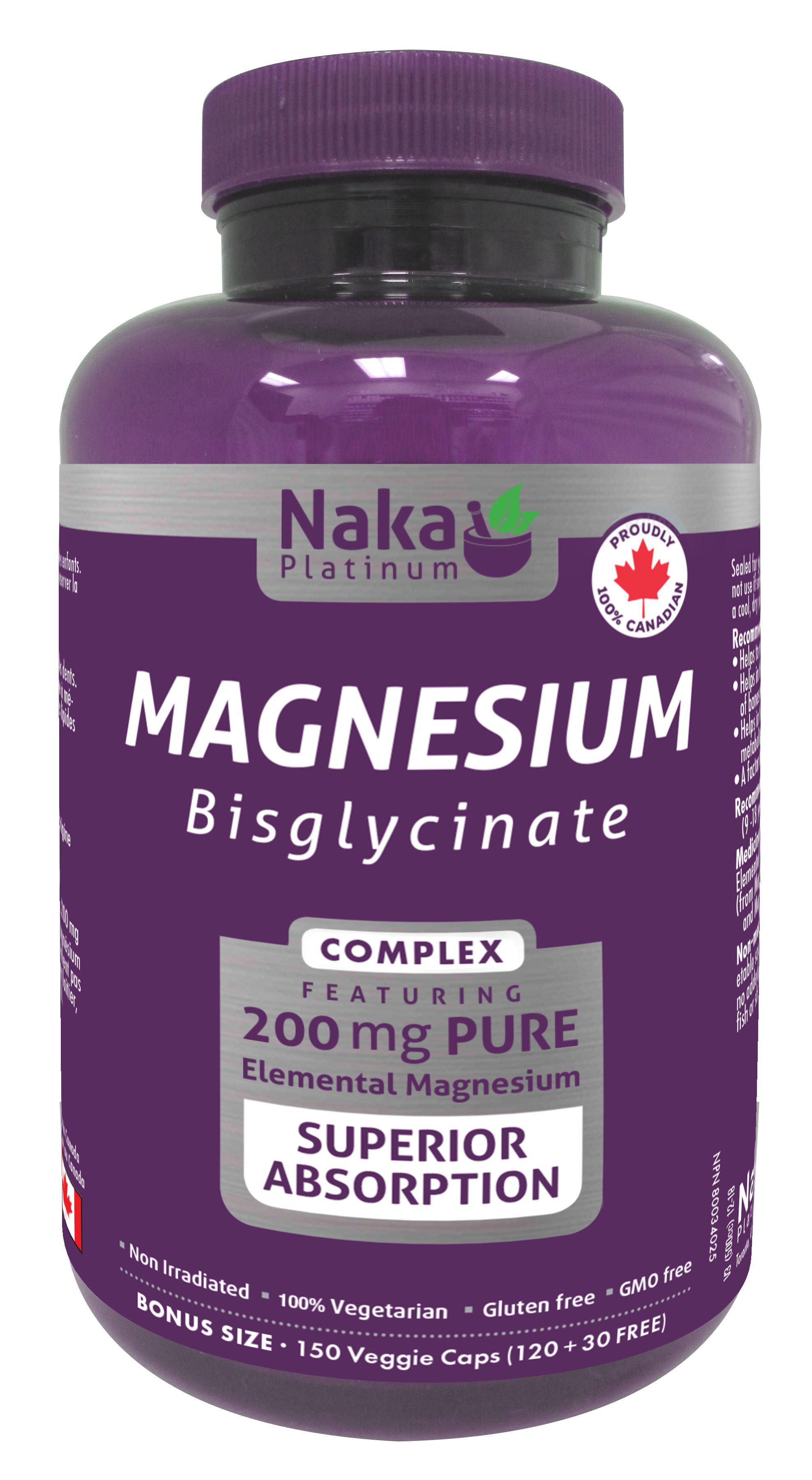 Naka Platinum Magnesium Bisglycinate 150 Capsules