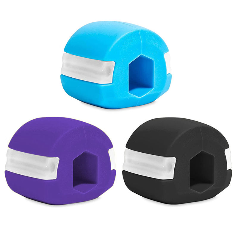 Thumbnail: 3 Pieces Set Food-Grade Silica Gel Jaw Exerciser with Lanyards Jawline Chew Bite
