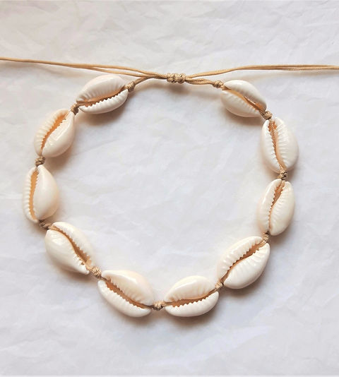 Bracelet de cheville avec cauri naturel Bracelet de cheville avec cauri naturel
