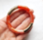 Miniature : Bracelet jonc tubes incurvés rouge doré