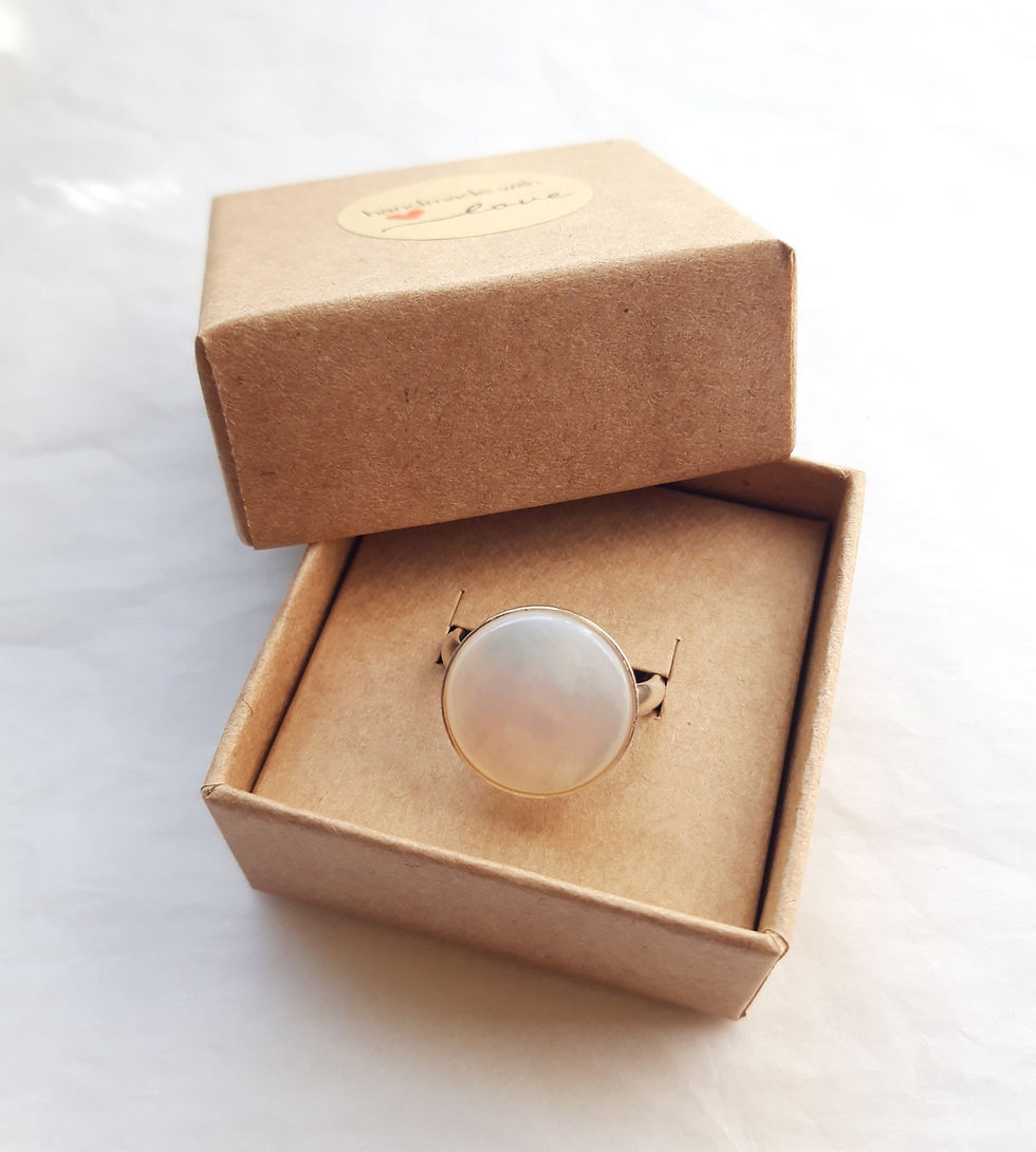 Miniature : Bague nacre et argent 925