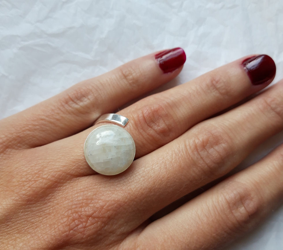 Miniature : Bague moderne perle blanche argent
