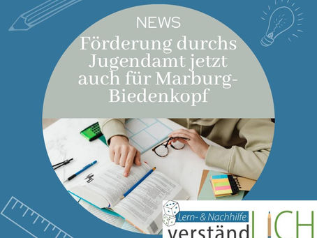 Unterstützung durch die Jugendämter Marburg und Gießen bei der Lerntherapie