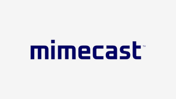 Mimecast logo displayed in dark blue text on a white background.