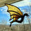 Thumbnail: Amber Dragon Suncatcher - 3D Stained Glass Flying Dragon - Window Art