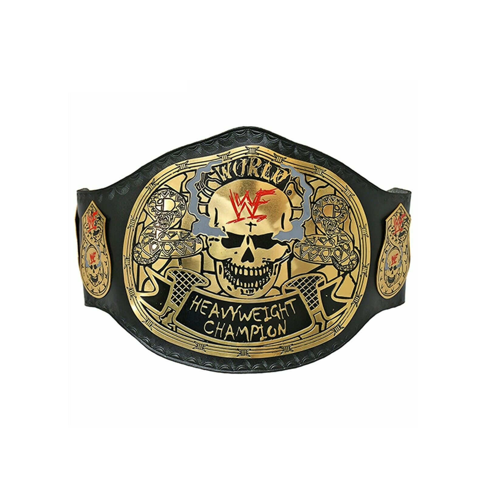 WWF Smoking Skull Wrestling Championship Belt Snake Skin Back Leather
