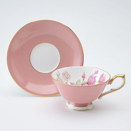 Thumbnail: Elizabeth Rose Athens Teacup & Saucer Pink