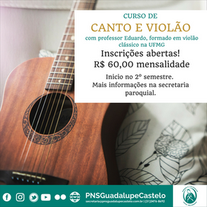 Paróquia oferece curso de Canto e Violão