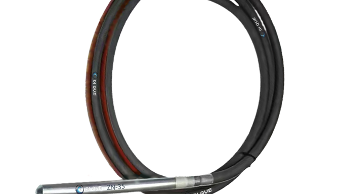 A 35mm vibrating poker head (Type 35) designed for concrete compaction, featuring a slim cylindrical head with a flexible hose connection, suitable for light to medium-duty construction applications.