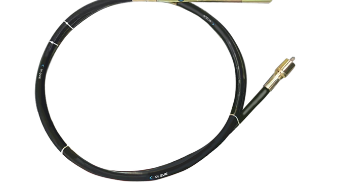 A 28mm vibrating poker head (Type 28) attached to a flexible hose, featuring a slender cylindrical design suitable for compacting concrete in narrow, reinforced, or detailed construction areas.